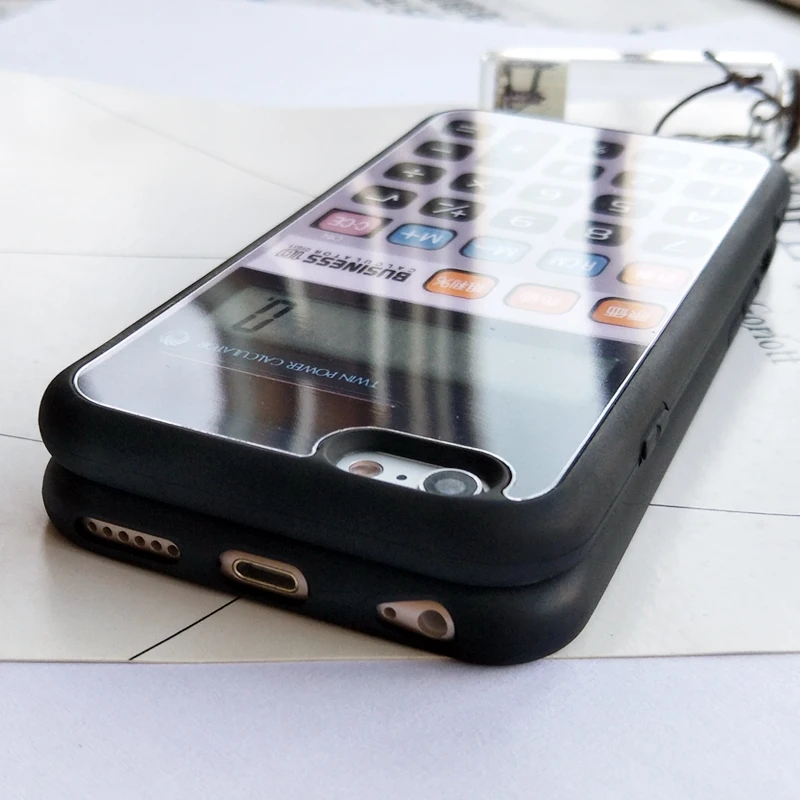 Ретро калькулятор ТПУ чехол для iPhone 6s plus зеркальный силиконовый 7 X Xs 6 8 Plus Чехлы