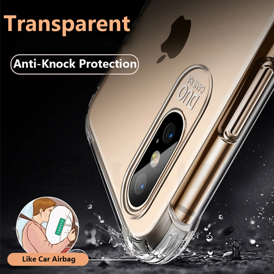 Case For Iphone XS Max Silicone Transparent Clear Soft Funda Coque Cover XR 6 7 8 Plus X Etui |