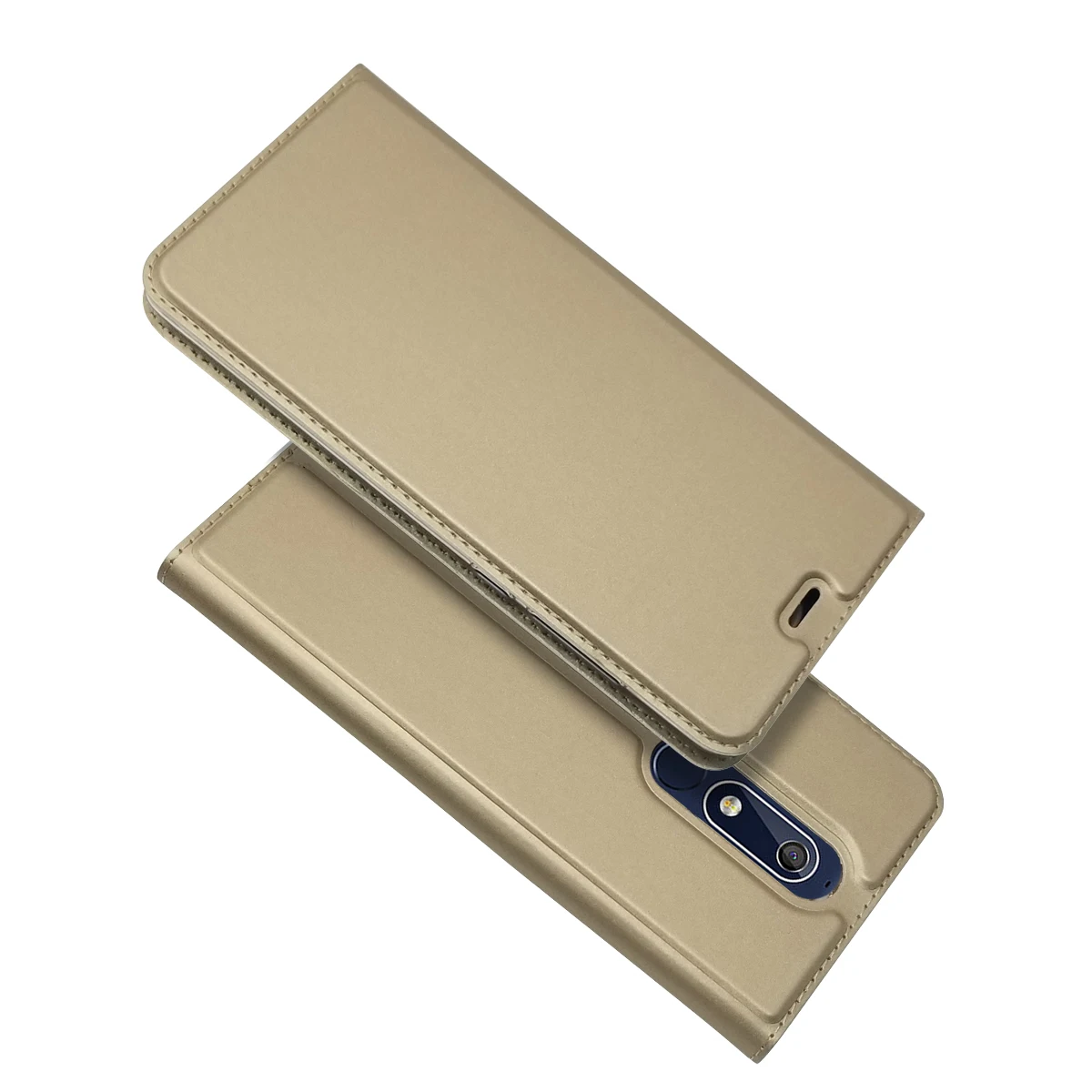 gold Чехол для телефона Nokia 8,1 7,1 2,1 3,1 5,1, кожаный чехол, мягкая задняя крышка из ТПУ для Nokia 3,2 2,2 4,2, кошелек, чехол-книжка - Цвет: gold