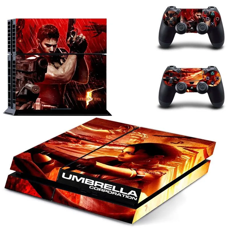 Biohazard наклейка с зонтиком Обложка обертывание протектор кожи для sony Playstation 4 консоли и 2 шт. контроллер кожи наклейка для PS4
