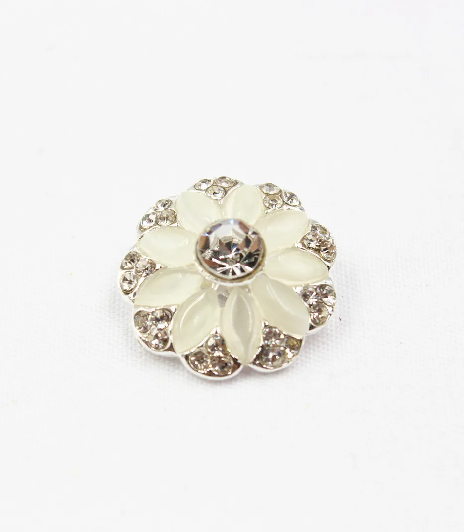 165181 1pcs 18mm 3color select Rhinestone inlaid metal buttons flower Clothing accessories Jewelry Accessories diy | Дом и сад