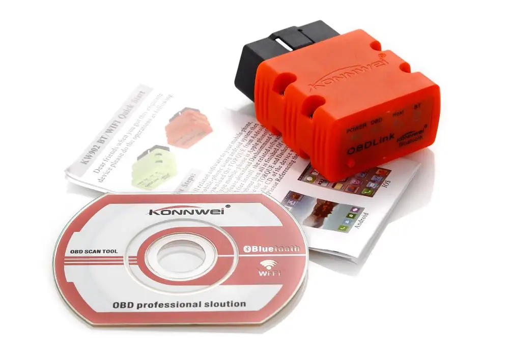 Новый konnwei kw902 Мини ELM327 Bluetooth OBD-II Авто диагностического Инструменты автомобильные