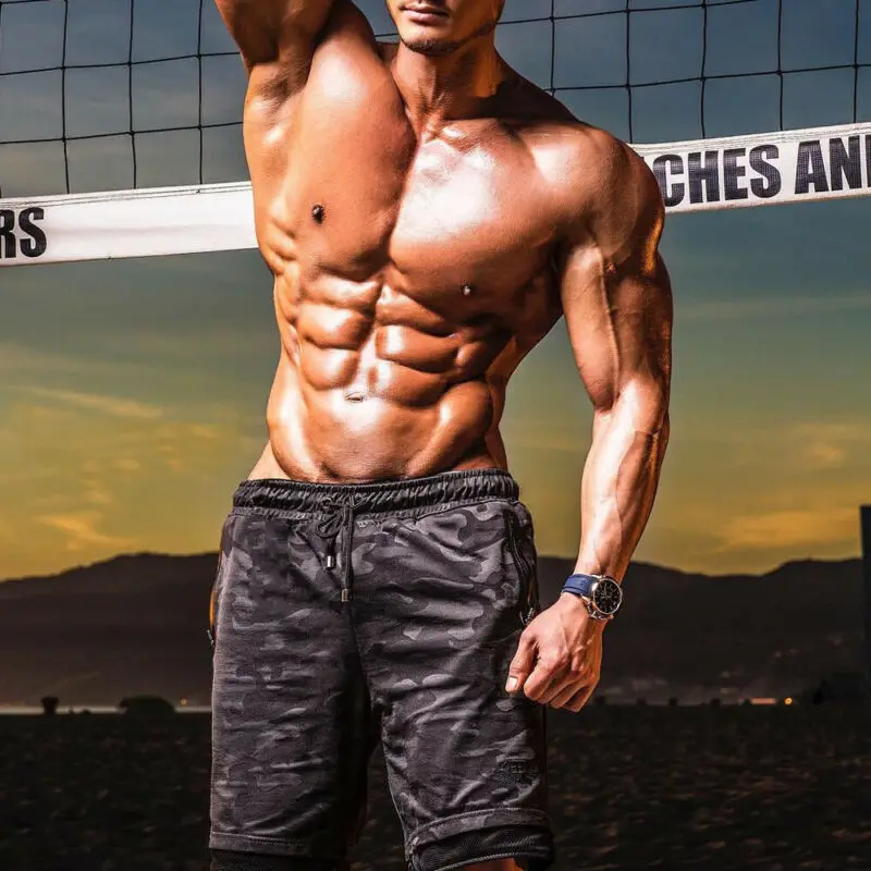 Мужская Летняя тренировка бодибилдинг шорты для тренировок быстросохнущие