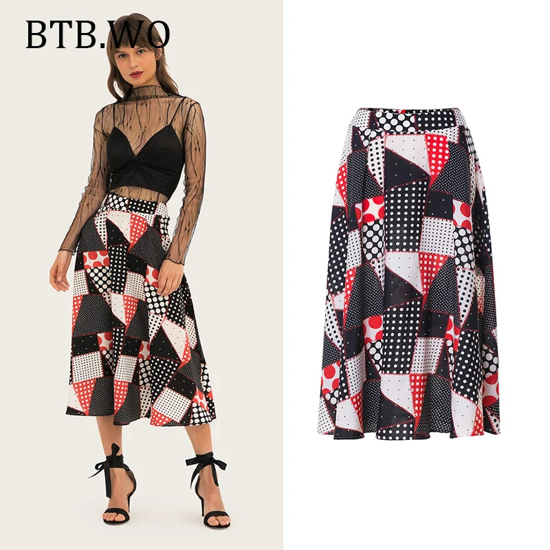 Летние женские элегантные юбки 2019 эластичные пляжный с завышенной талией А