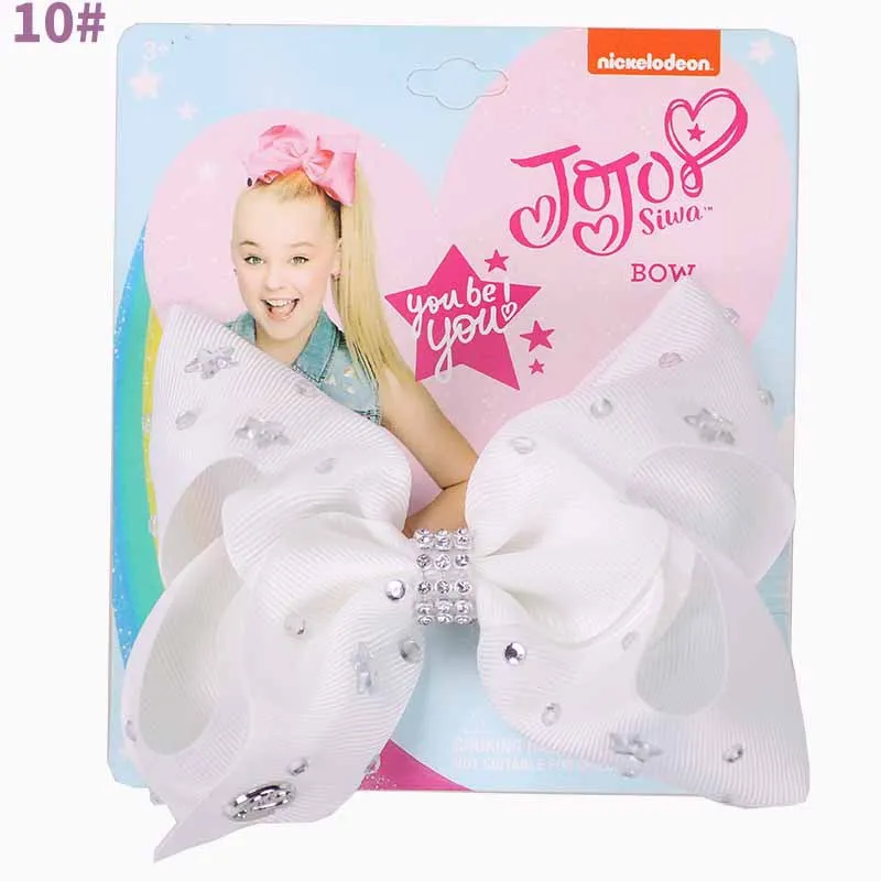 10 JOJO siwa волосы лук девичий аксессуар для волос продается Горячая бурение 5 дюймов Grosgrain Ribbonbow с Alligatorclip заколки для волос аксессуары для волос - Цвет: 10