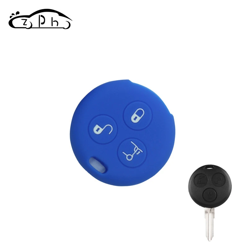 

Silicone car key set cover case shell skin for Benz Smart City Fortwo Roadster 3button car styling accessories key holder