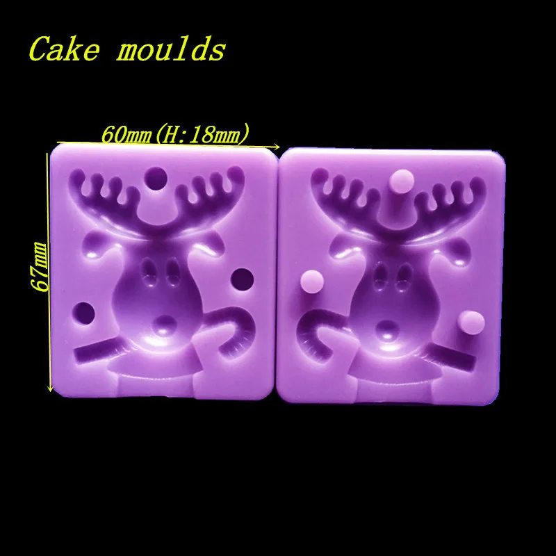

Fondant cake mold Xms deer shape decoration Silicone mould diy chocolate pastry cake baking tools