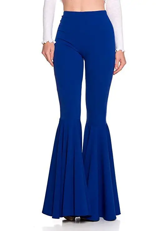 Navy blue Зимние Стрейчевые узкие женские брюки с высокой талией, брюки размера плюс для бега, женские брюки-клеш, Черные Мешковатые женские брюки - Цвет: Navy blue