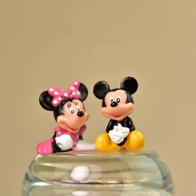 Disney Микки Маус Минни 3 см 2 шт./компл. модель аниме кукла ПВХ фигурки аксессуары