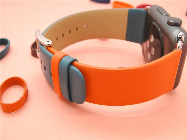 Дизайн, двойной цвет, стильный ремешок для часов apple watch, 42 мм, 38 мм, ремешок из натуральной кожи для iwatch, серия 4, 3, 2, 1, ремешок
