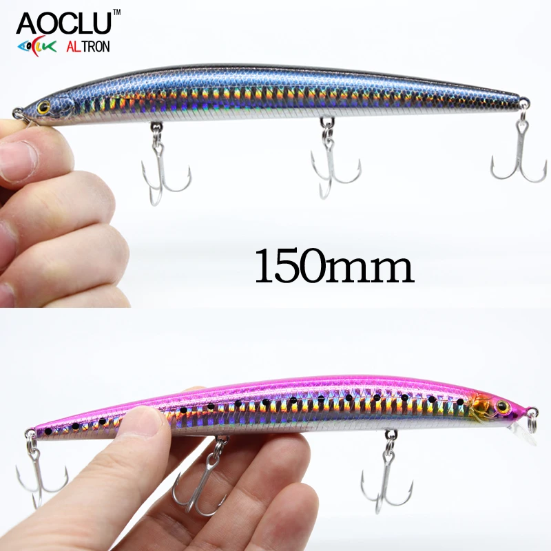 

AOCLU wobblers 4 pcs/lot 4 Colors Long Casting 15cm 18.0g Hard Bait Minnow Crank Fishing lures 6# VMC hooks free shipping