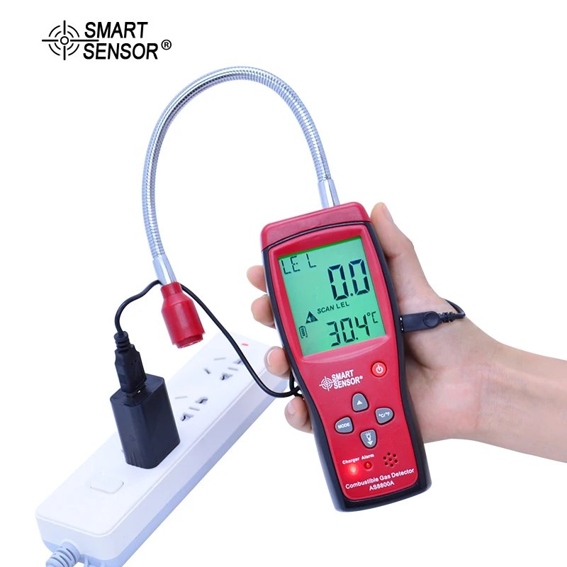 SMART SENSOR AS8800A Combustible Natural Gas Detector Portable Gas Leak Location Determine Gas Analyzer