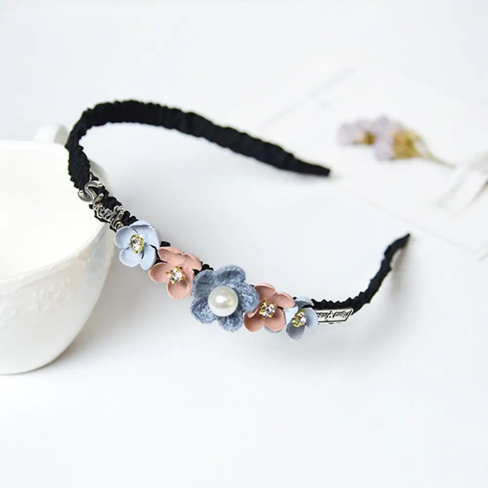 7 Korean Flower Headband for Girls Rhinestone Crown Hairbands High Quality Women& Girls Hair Accessories Party Handmade Jewelry - Цвет: 7