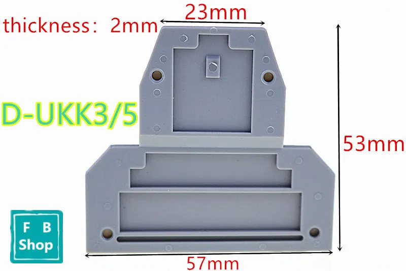 

10pcs/lot D-UKK3/5 UK Wire Cable UKK3 UKK5 double terminal sealing plate baffle plate