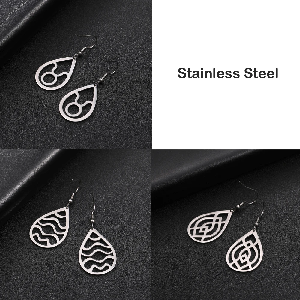 Женские ажурные серьги капельки My Shape из нержавеющей стали с черными золотистыми