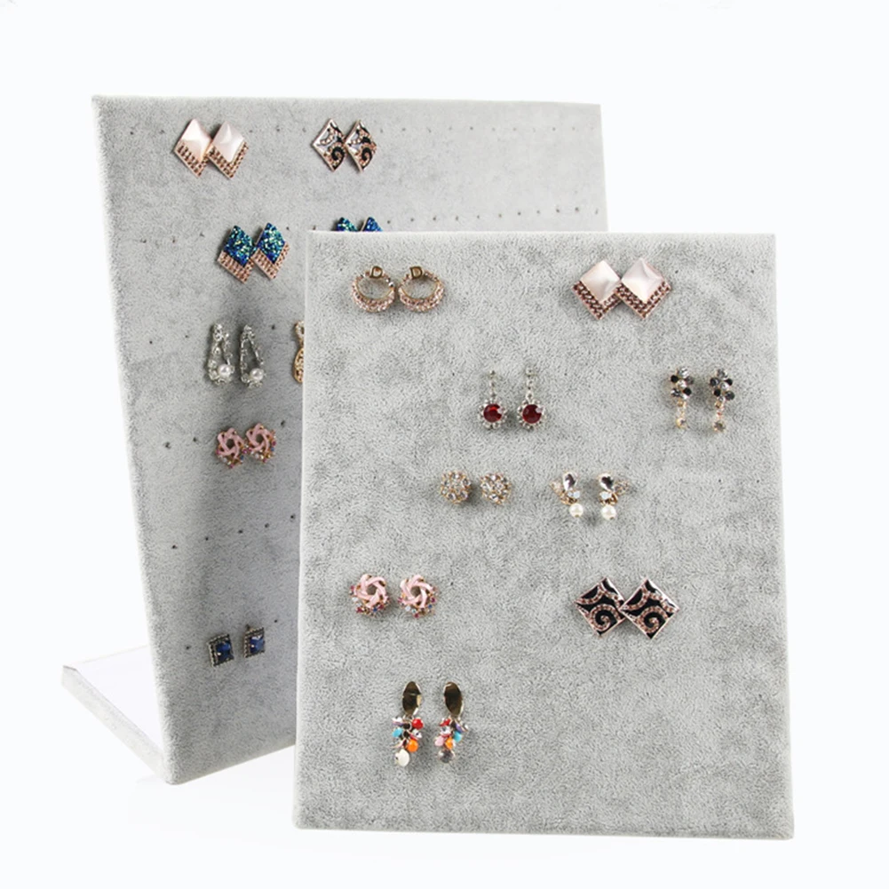 60 отверстий l образная замшевая Подставка для ювелирных изделий серьги шпильки