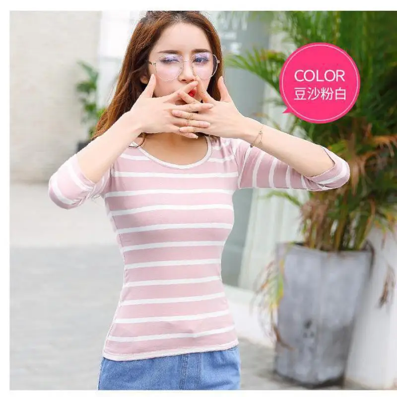 Новинка 2017 летняя футболка бренда NFIVE полосатая с коротким рукавом приталенная