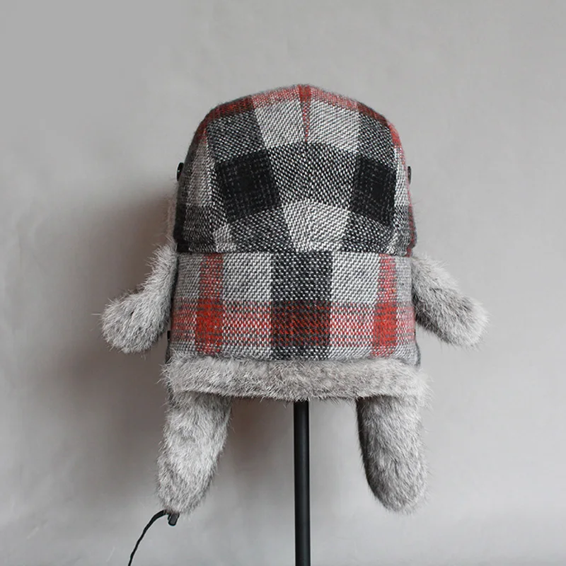 ZDFURS* Bomber Hat мужские зимние шерстяные снежные шапки Pom Trapper шапка авиатора меховые наушники открытый Траппер русский Снег ветрозащитный