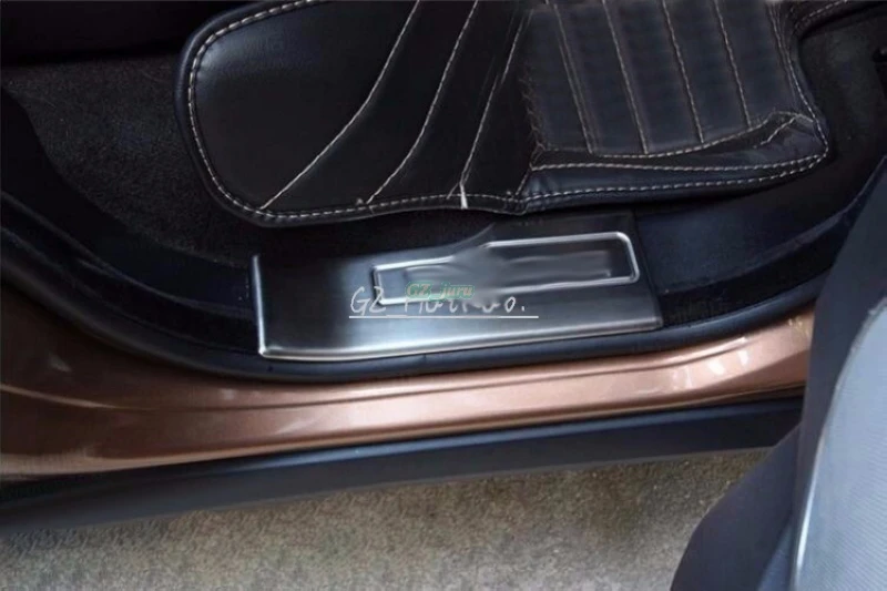 Высокое качество нержавеющая сталь порога Накладка порога для Range Rover Evoque 2009- автомобильные аксессуары с логотипом