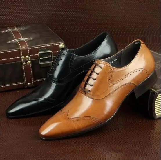 Броги резные винтажные мужские туфли британская кожаная деловая Классическая