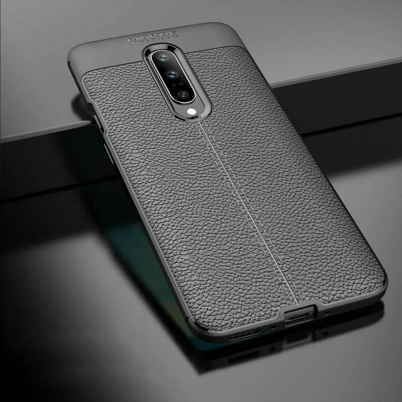 Чехол для Oneplus 7 Pro кожаный роскошный мягкий ТПУ ультра модный противоударный