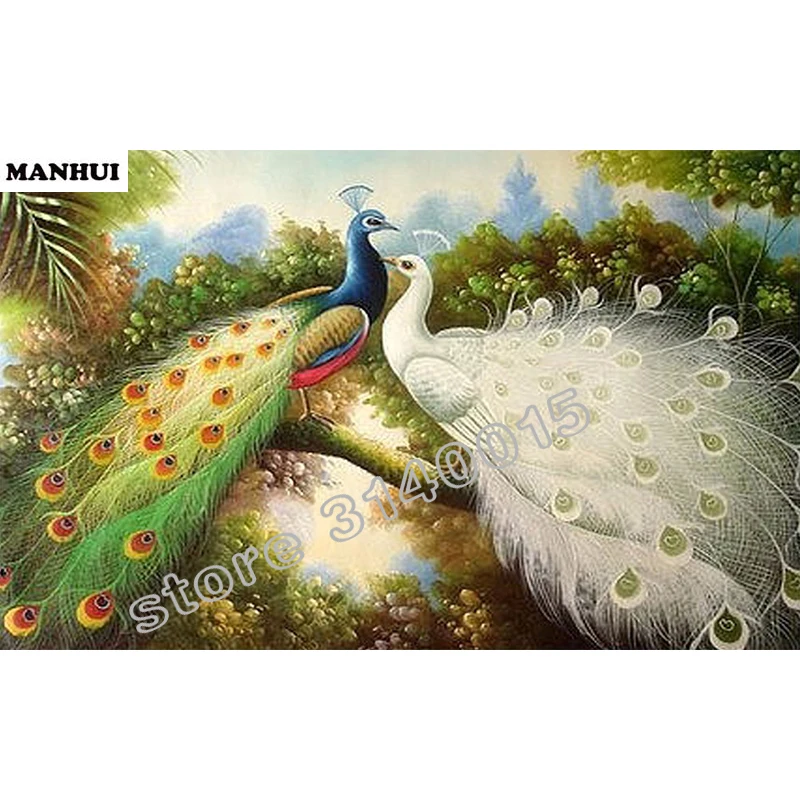 

5D Алмазная вышивка Бриллиантовая мозаика; Резина домашний декор 3D алмазная живопись, перекрестная строчка, узор, красивый павлин BFC361