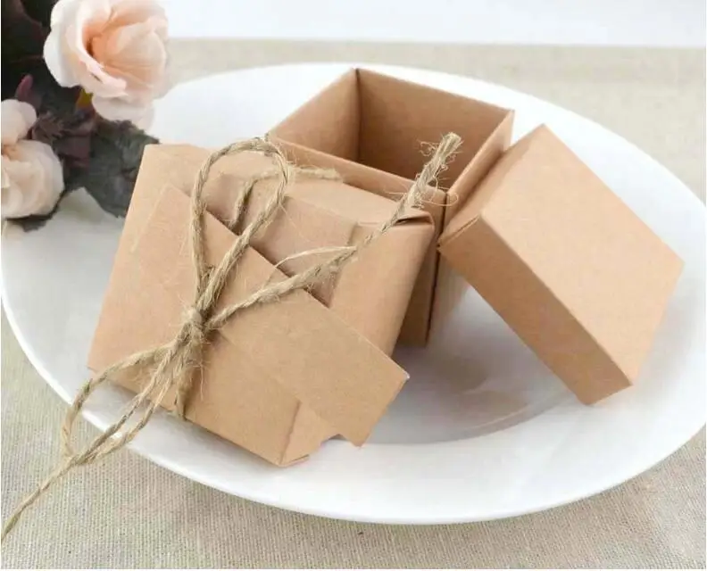 50 pieces gift cardboard box paper for packing kraft packaging boxes DIY white wedding candy boxes handmade soap boxes