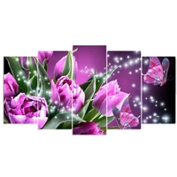 5d diy diamond painting rose butterfly multi picture combination mosaic full round drill diamond painting home decor