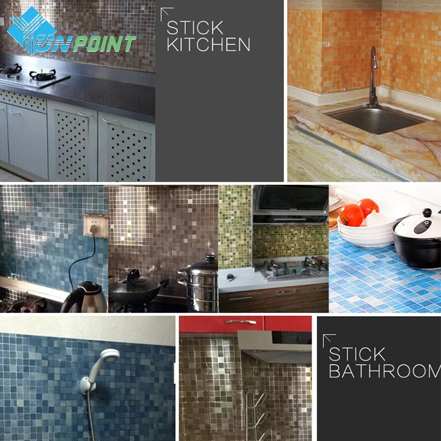 45 см X 3 М Плитка для ванной комнаты DIY стикер на стену кофейная мозаика декоративная пленка ПВХ самоклеющиеся обои водонепроницаемый/не требуется дополнительный клей
