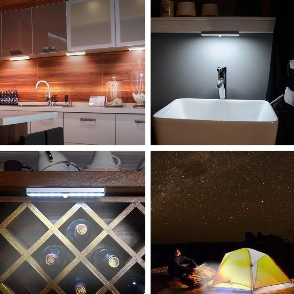 Светодиодная подсветка под шкаф с сухой батареей интеллектуальная светодиодная