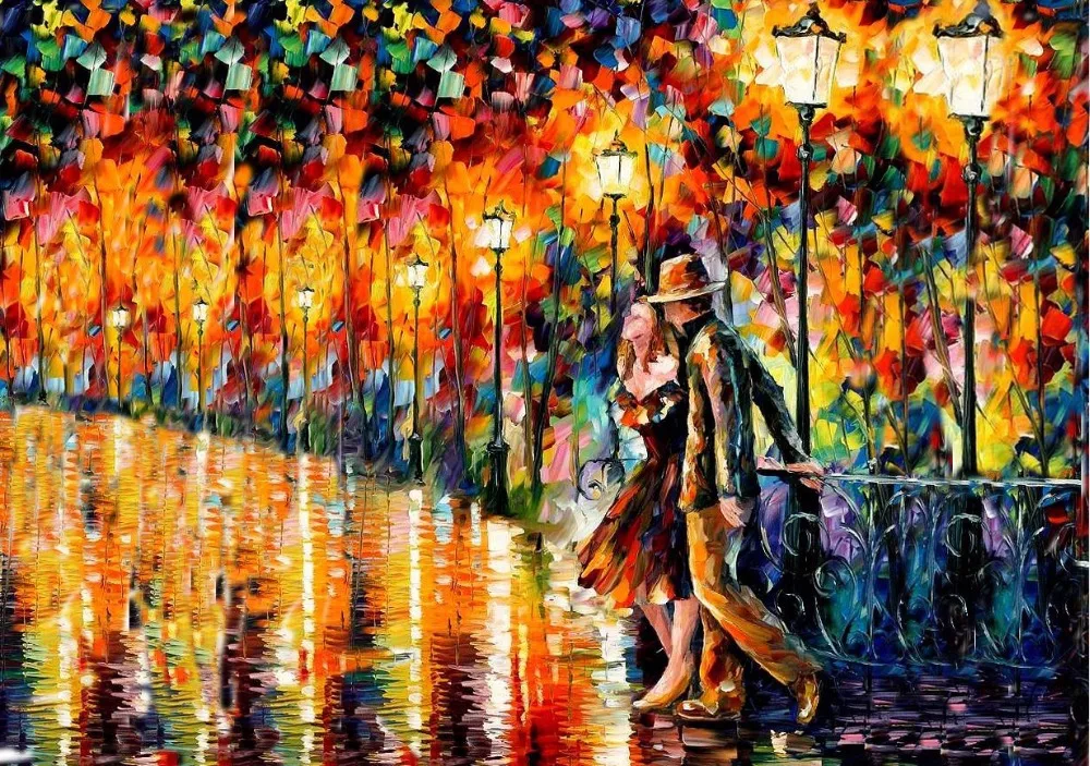 Ручная картина маслом для любителей ходьбы палитра ножей холст Настенная