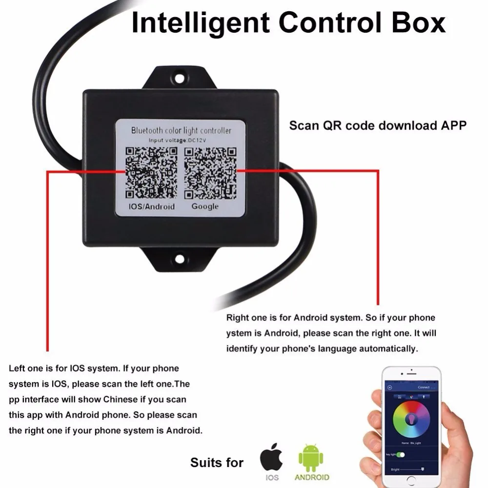 4 ''автозапчасти RGB ангельские глазки приложение управления автомобильный