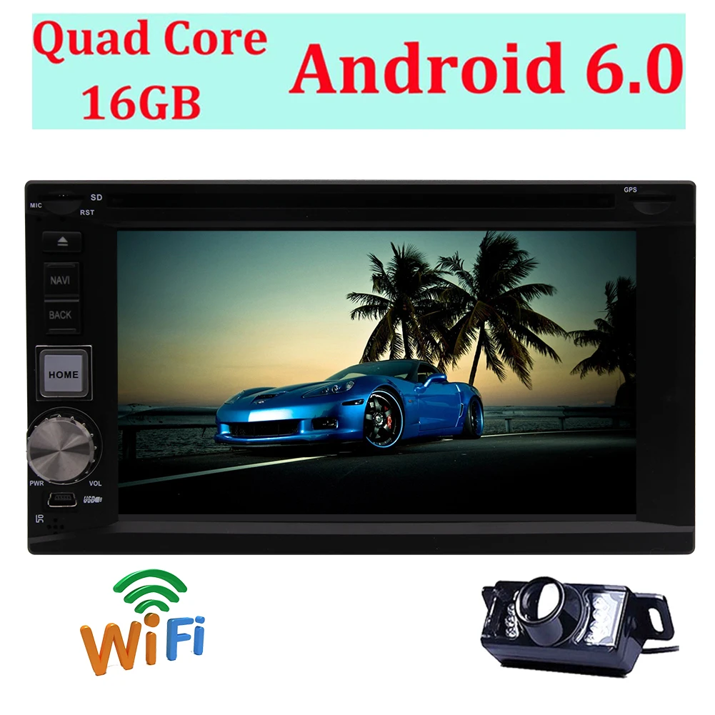 Четырехъядерный автомобильный стерео DVD CD проигрыватель на платформе Android 6 0