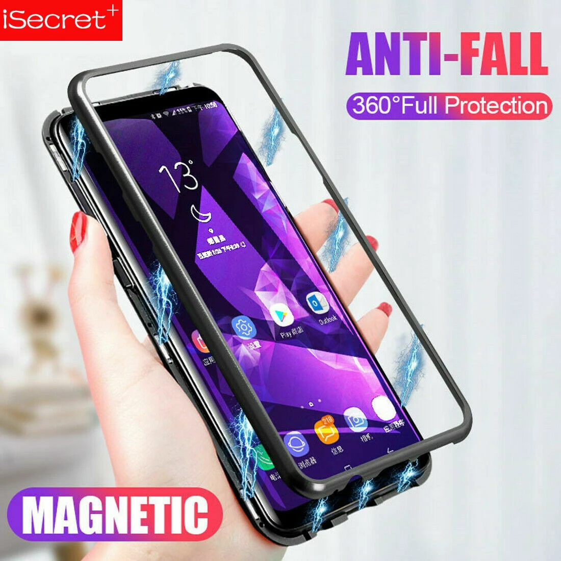 360 магнитные адсорбционные чехлы для телефонов Samsung Galaxy S10 Lite S9 S8 Plus S7 Edge A6 A8 A7 A9 J4 J6