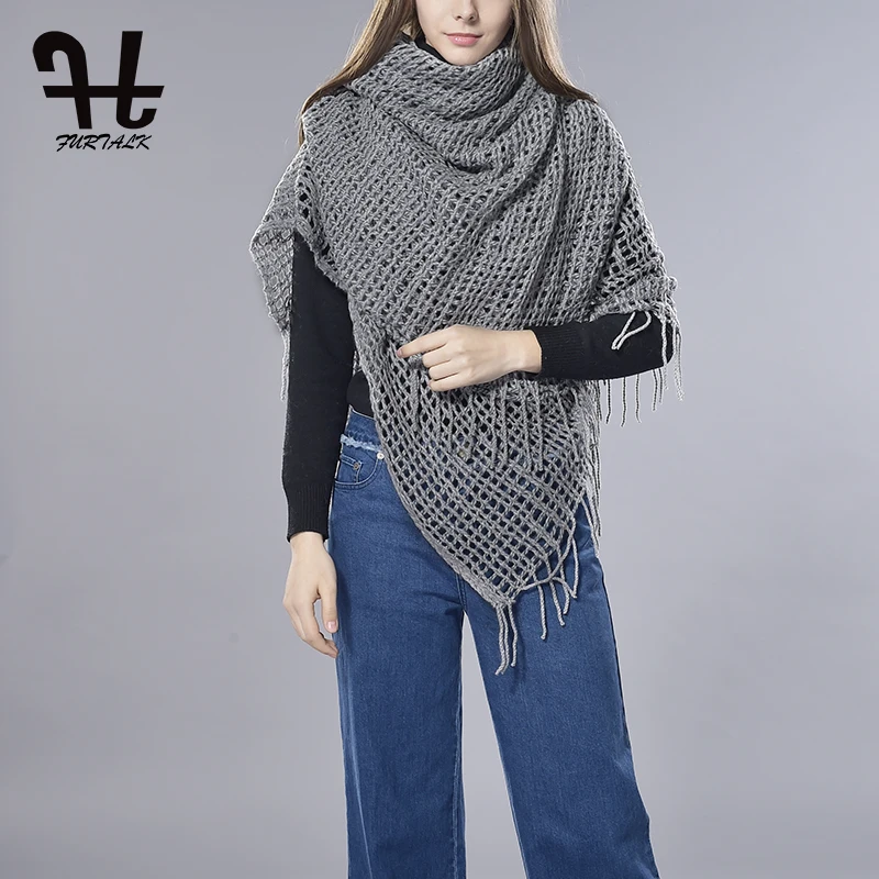 FURTALJ Вязать Caremere Мягкая Бесконечность Шарф Шаль lanket Теплый Обруч Шали|shawl wrap|infinity
