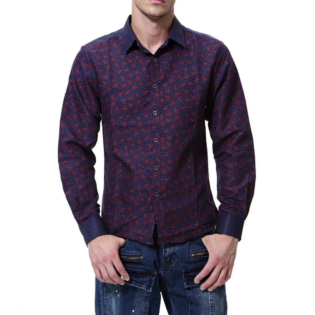 2018 Autumn New Style Men's casual long sleeved shirt collars camisa masculina camisas hombre modis Casual Cotton | Мужская одежда