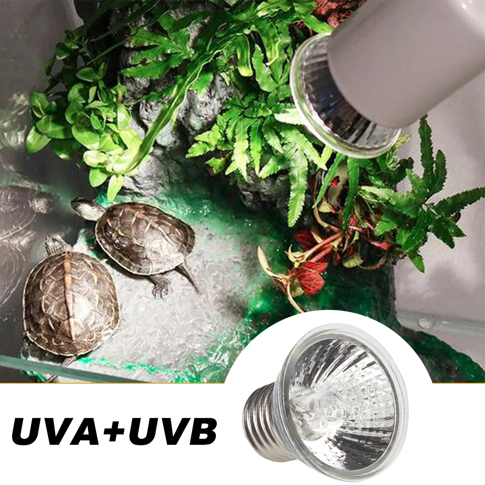 Лампа для черепахи 25/50/75 Вт UVA UVB лампа обогрева амфибий ящериц контроля