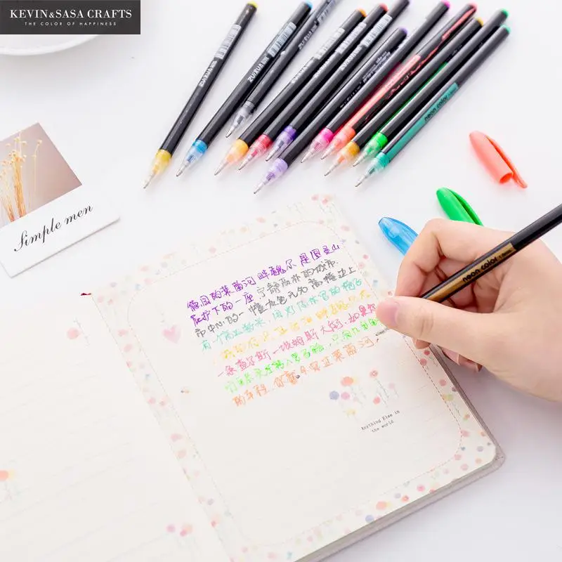 Качественная блестящая неоновая гелевая ручка набор канцелярских