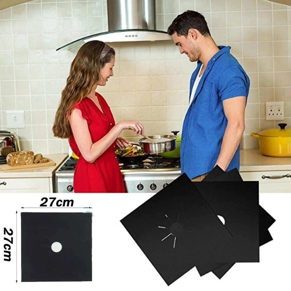 New 2Pcs Gas Stove Cooker Protectors Cover/liner Clean Mat Pad Kitchen Gas Stove Stovetop Protector Kitchen Accessories