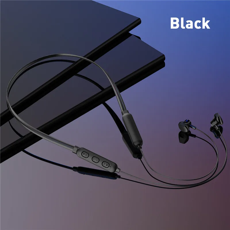 Черный USLION, спортивные Bluetooth наушники, беспроводные наушники, стерео, для бега, Bluetooth, Heaset, с микрофоном, гарнитура, зарядный кабель - Цвет: Черный