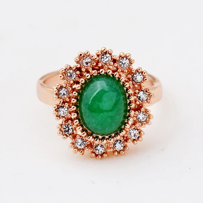 Натуральный камень зеленый нефрит набор колец соты кристалл интерфейс