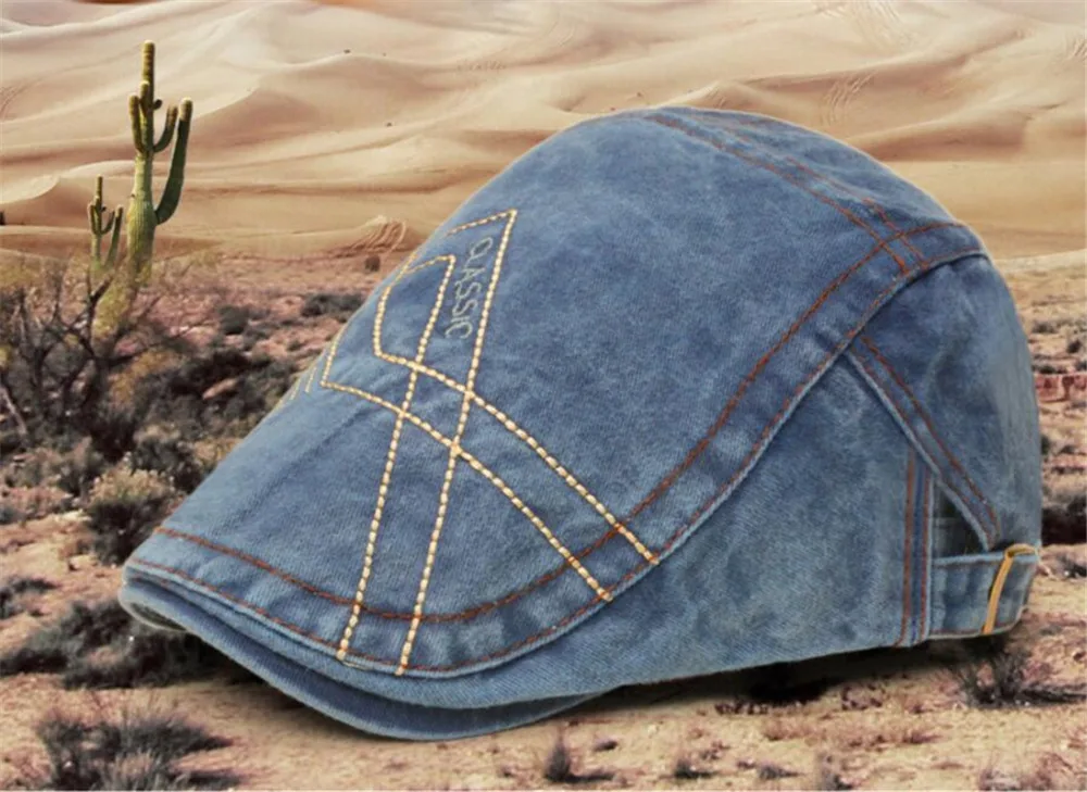 Новая синяя хлопковая Ковбойская шапка-зимняя повседневная Кепка Newsboy Женская и