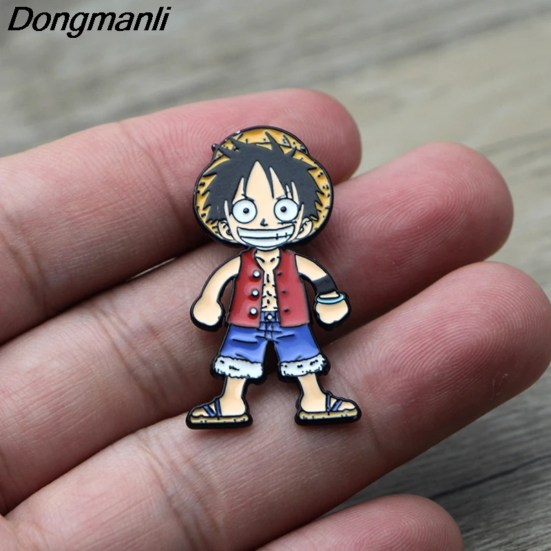 

L3644 Anime Luffy Art Enamel Pin Brooches Cartoon Creative Metal Brooch Pins Denim Hat Badge Collar Jewelry 1pcs