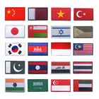 Япония, Южная Корея, Туки, Израиль, Индонезия, Камбоджа, Вышитые флаги Таиланда, стран Азии, нашивка для одежды, вышитый значок