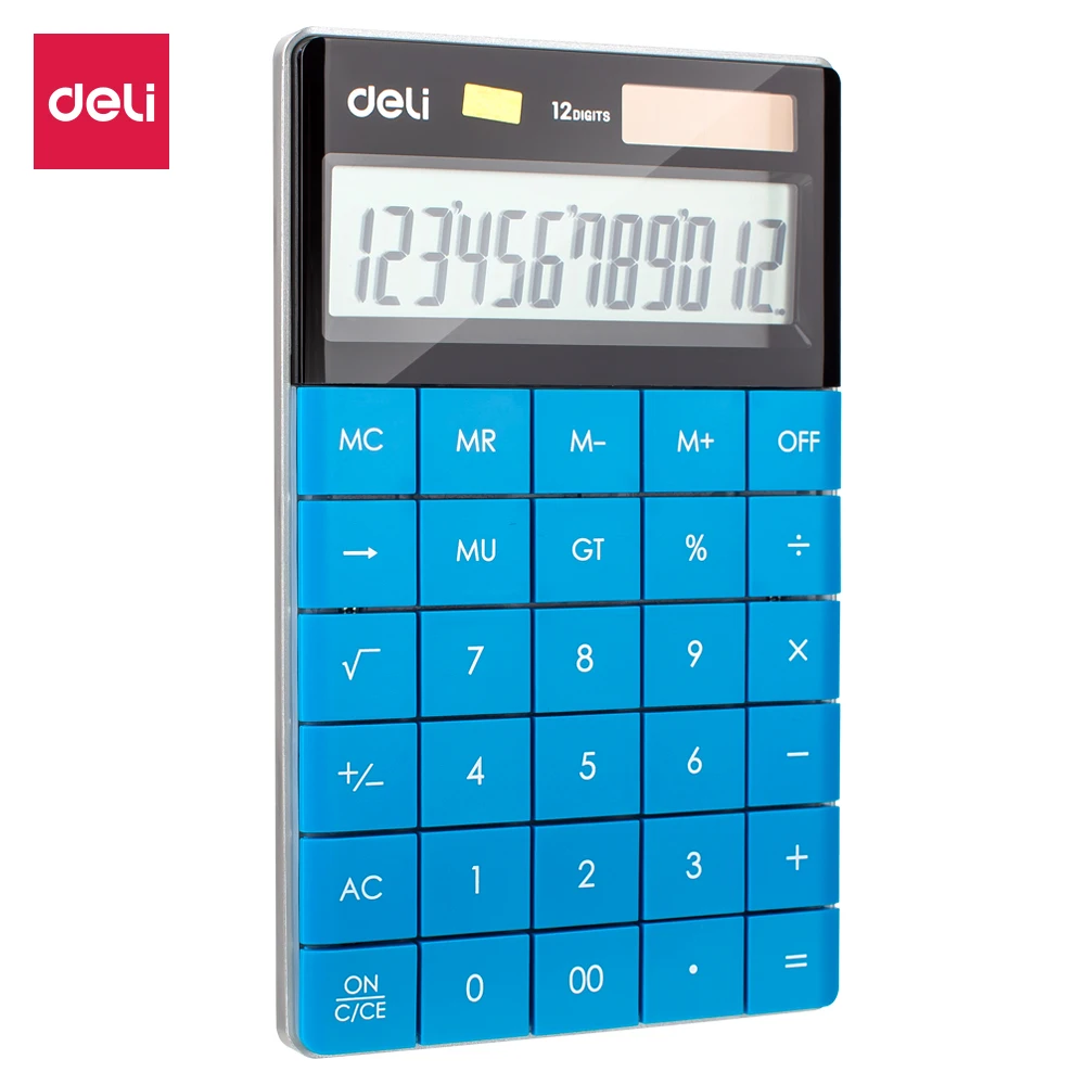 

Deli E1589 Desktop Calculator Universal Programer 12 digits dual power fashion style business school supplies office calculators