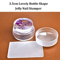 2016 new lovely design matte nail art stamper scraper with cap silicone jelly 3 5cm nail stamp stamping tools