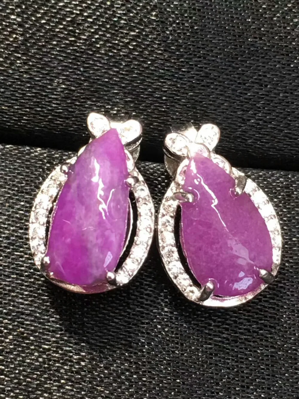 Женские сережки из натурального Королевского розового геля Sugilite женские