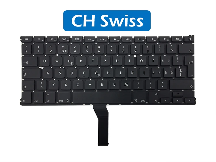 Swiss 2011- A1466 сменная клавиатура PT португальский без норвежского Ху венгерский CH Swiss для Macbook Air 1" A1369 A1466 клавиатура - Цвет: Swiss