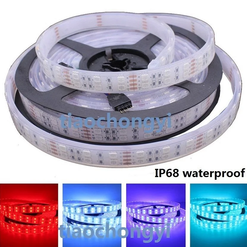 Двухрядная Светодиодная лента 5050 RGB 600LED S 5 м 12 В постоянного тока IP68