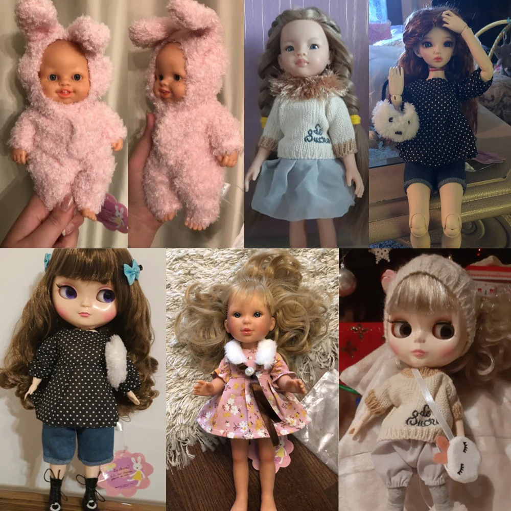 30 см Одежда для куклы подходит 1/6 BJD blyth кукла azone Кролик Кот медведь плюшевые игрушки мягкое платье юбка вязаная кукла аксессуары
